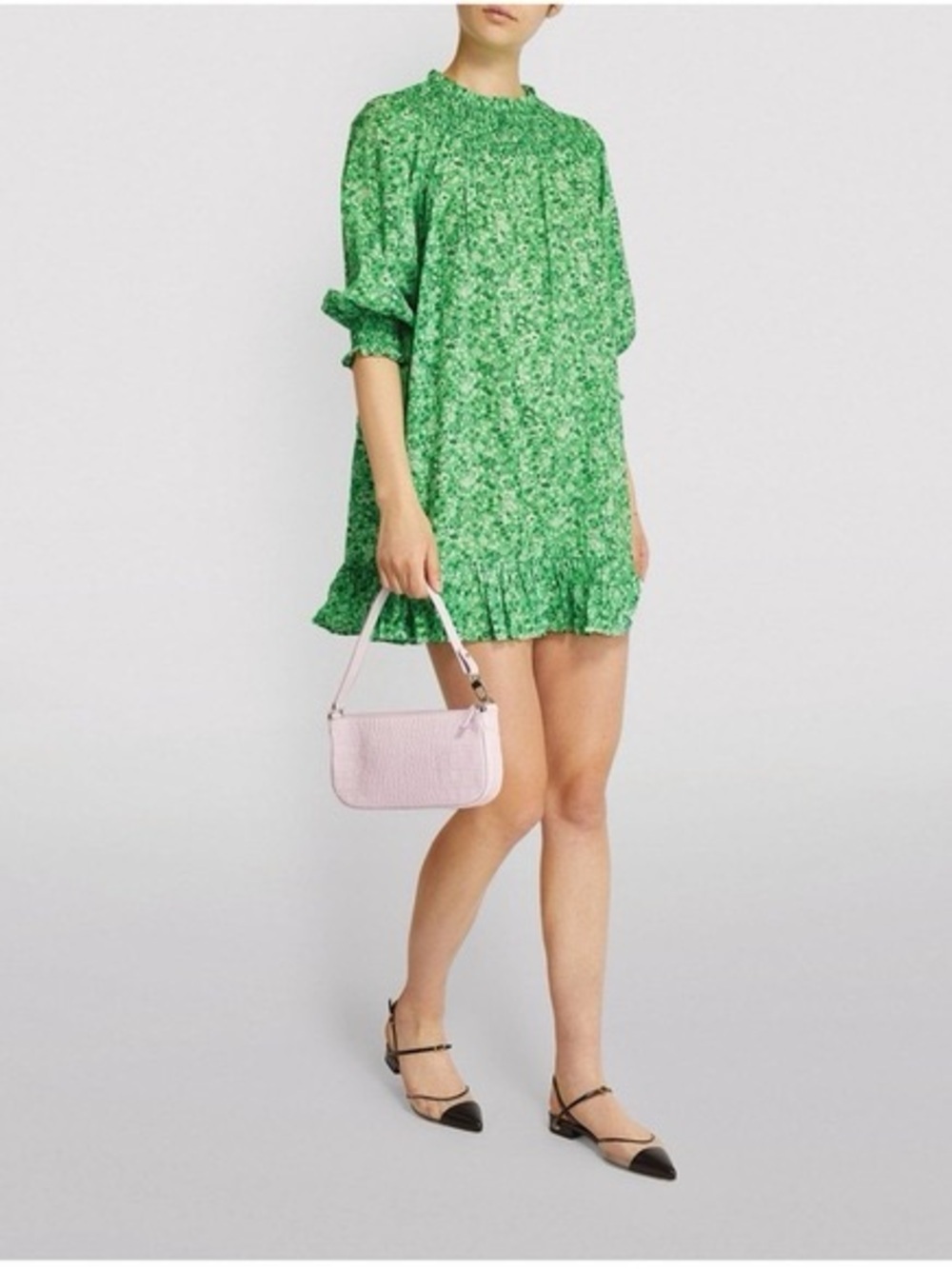 Rixo London Azalea Green Meadow Ditsy Mini Dress size 4